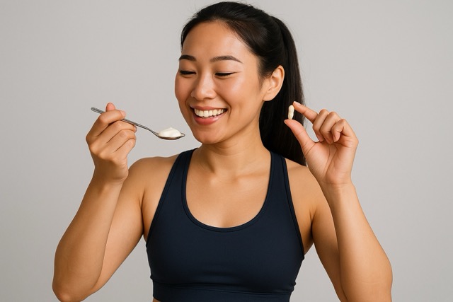 다이어터가 생유산균을 먹는 모습