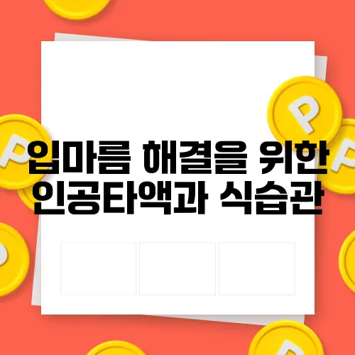 입마름 해결을 위한 인공타액과 식습관