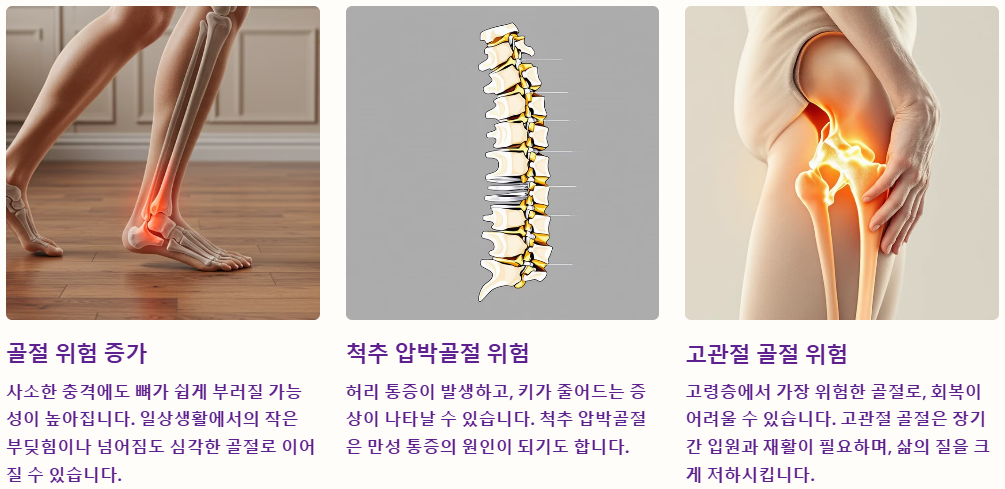 골밀도가 낮으면 생기는 문제