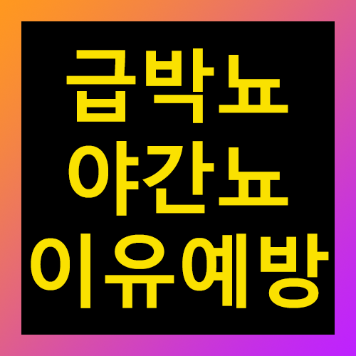 급박뇨 야간뇨 이유예방