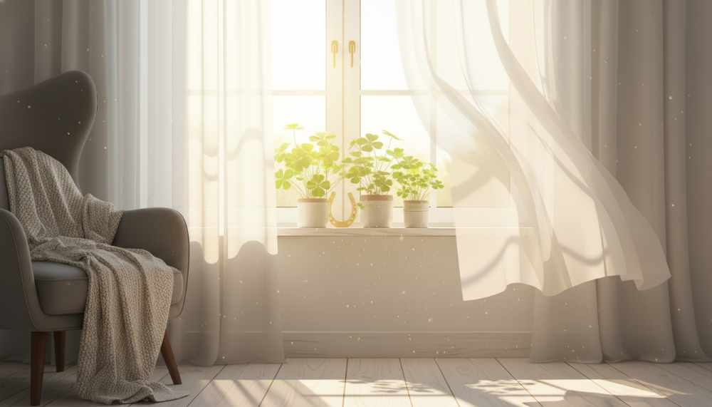 따뜻한 햇살이 비치는 창문, 행운이 들어오는 길목