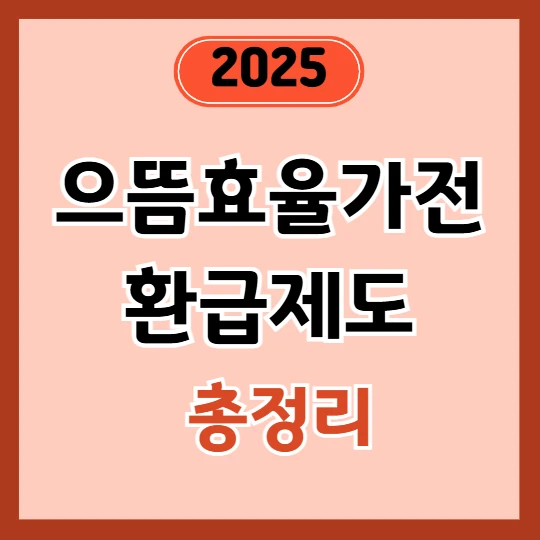 으뜸효율 가전제품 환급 조건 및 신청방법 정리 2025(1등급 가전 환급)