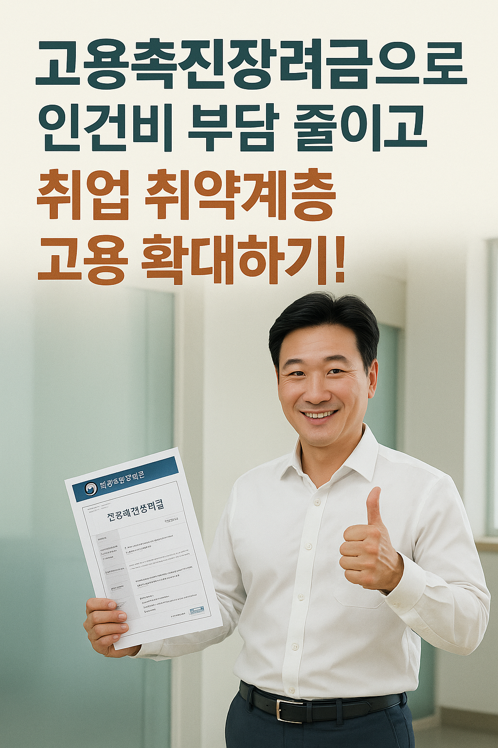 고용촉진장려금으로 인건비 부담 줄이고 취업 취약계층 고용 확대하기!