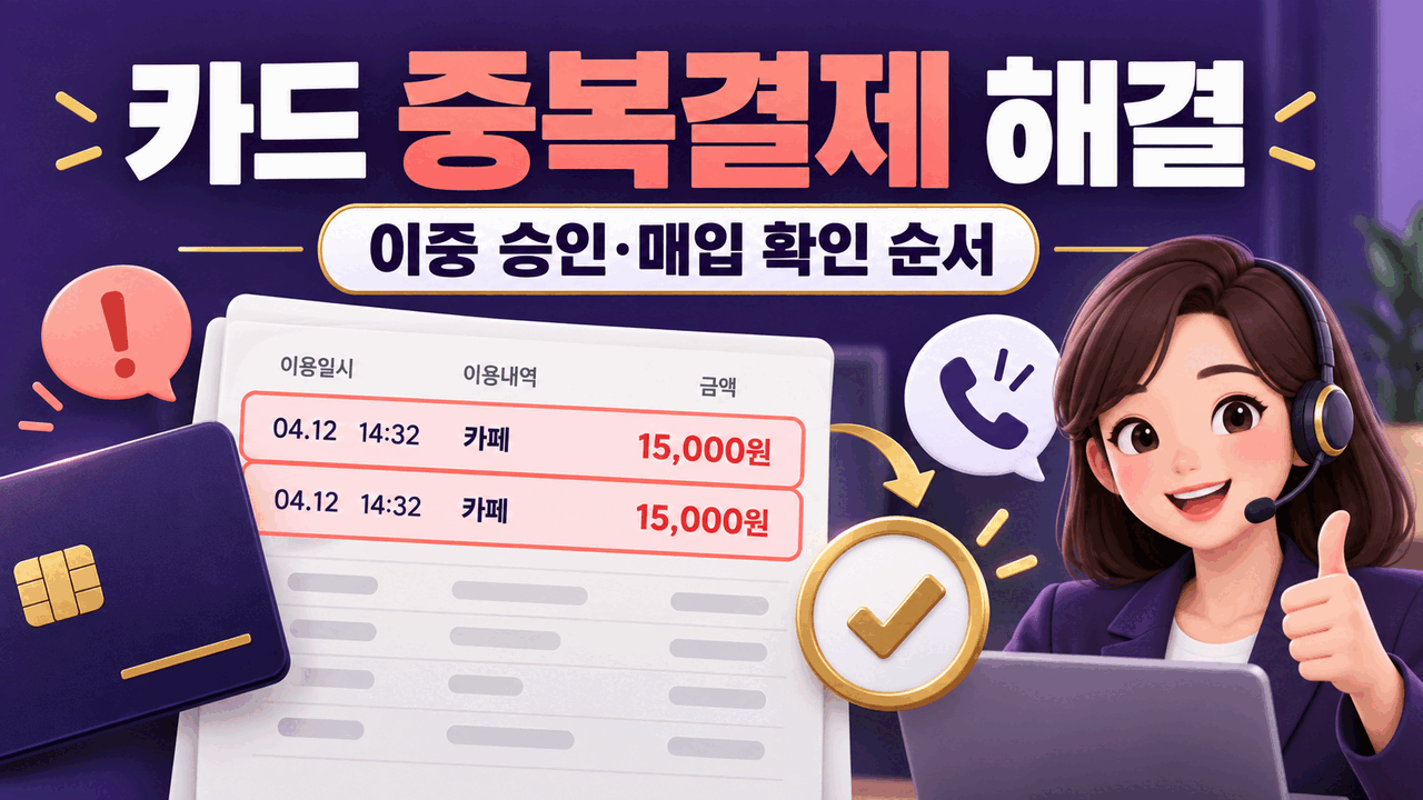 카드 중복결제됐을 때 ❘ 이중 승인&middot;매입 여부와 취소 확인 순서