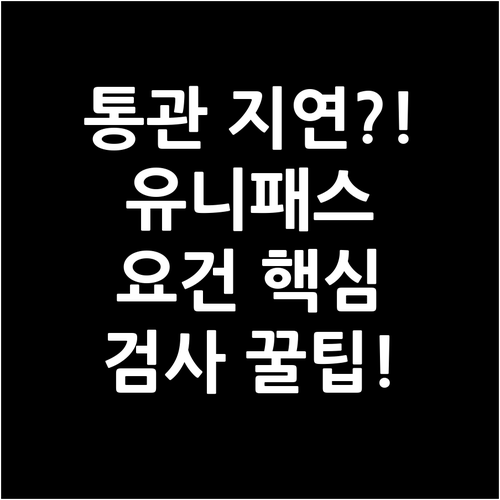 수입 통관 지연 막는 유니패스 요건 ..