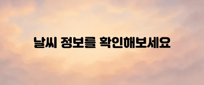 기상청 홈페이지 바로가기 (날씨예보)