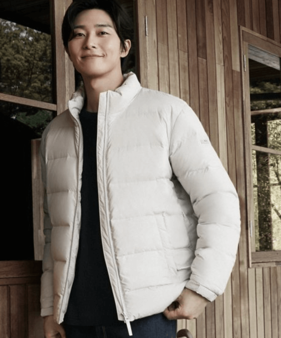 실크스타튜브다운-케이투패딩-화이트패딩-박서준