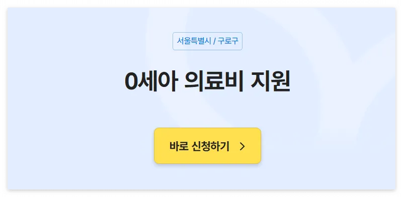 서울 구로구 0세아 의료비 지원 온라인 신청방법