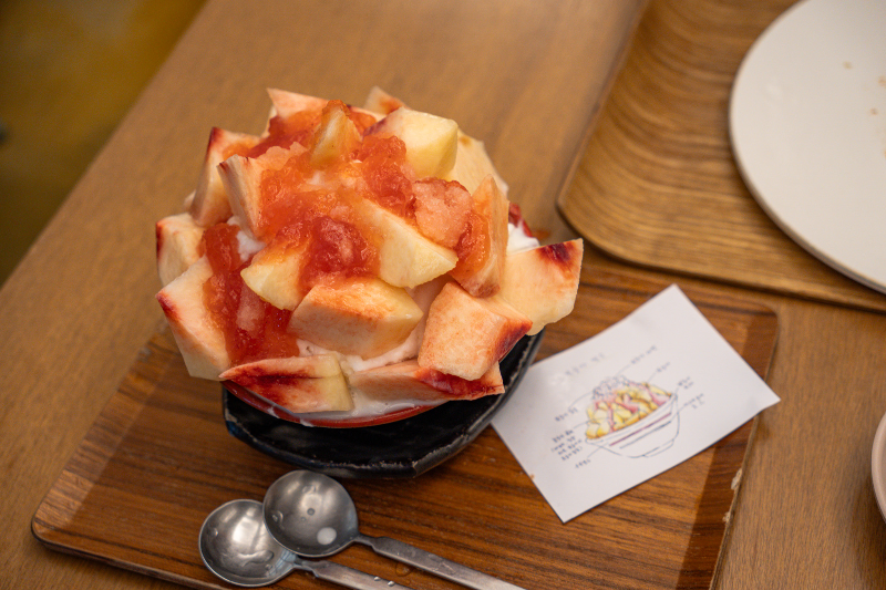 당옥-복숭아제철과일빙수