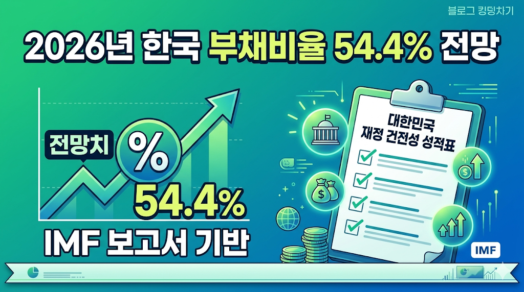 2026년 한국 부채비율 54.4% 전망, IMF 보고서로 본 대한민국 재정 건전성 성적표