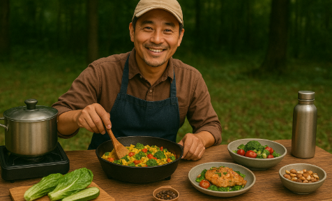 캠핑 요리 음식 관련 사진