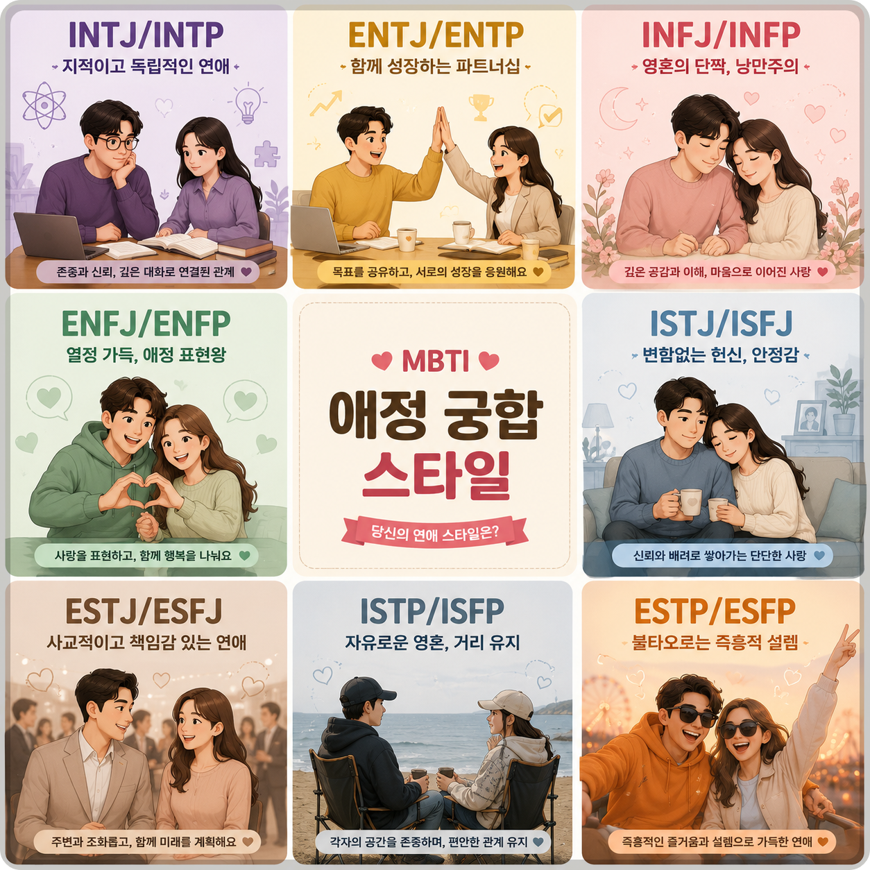 MBTI 무료검사 중 애정궁합 이미지