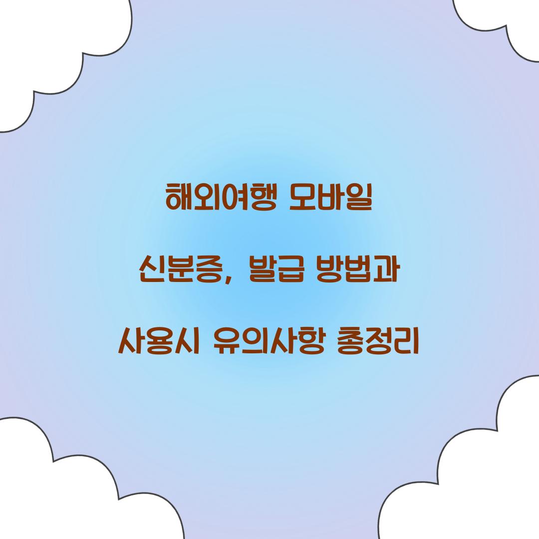해외여행 모바일 신분증