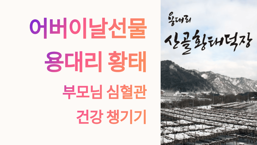 어버이날 선물, 용대리 황태로 부모님 심혈관 건강 챙기기