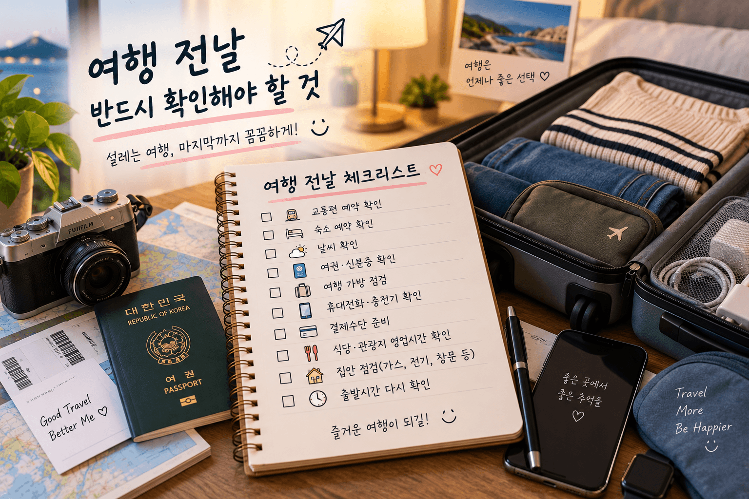 여행 전날 확인 사항 12가지