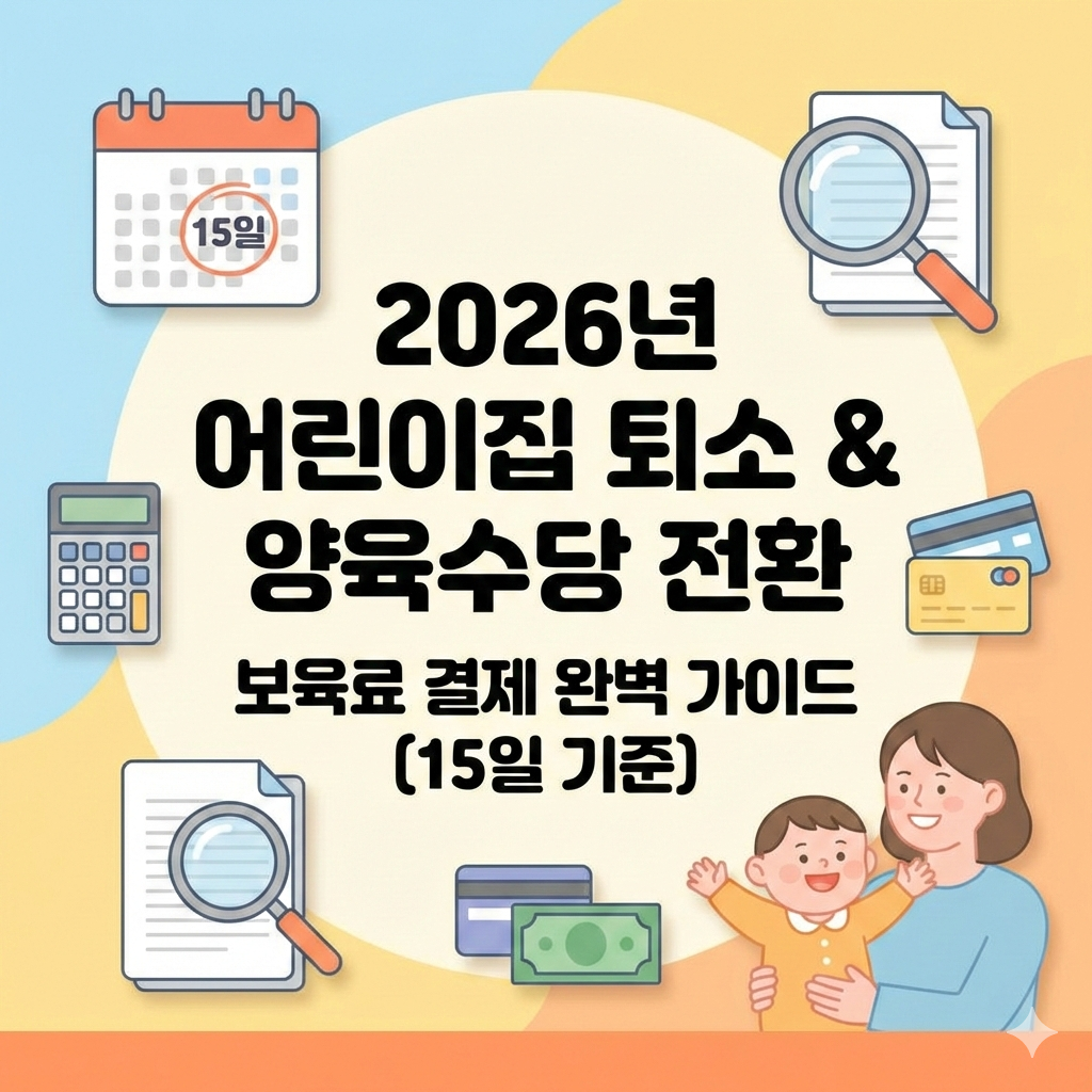 2026년 어린이집 퇴소 양육수당 전환 신청 시기: 보육료 결제 완벽 가이드