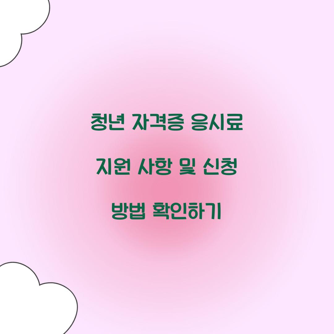청년 자격증 응시료 지원