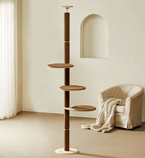 수직 공간의 로망! '디어캣 원목 캣폴 캣타워 3단