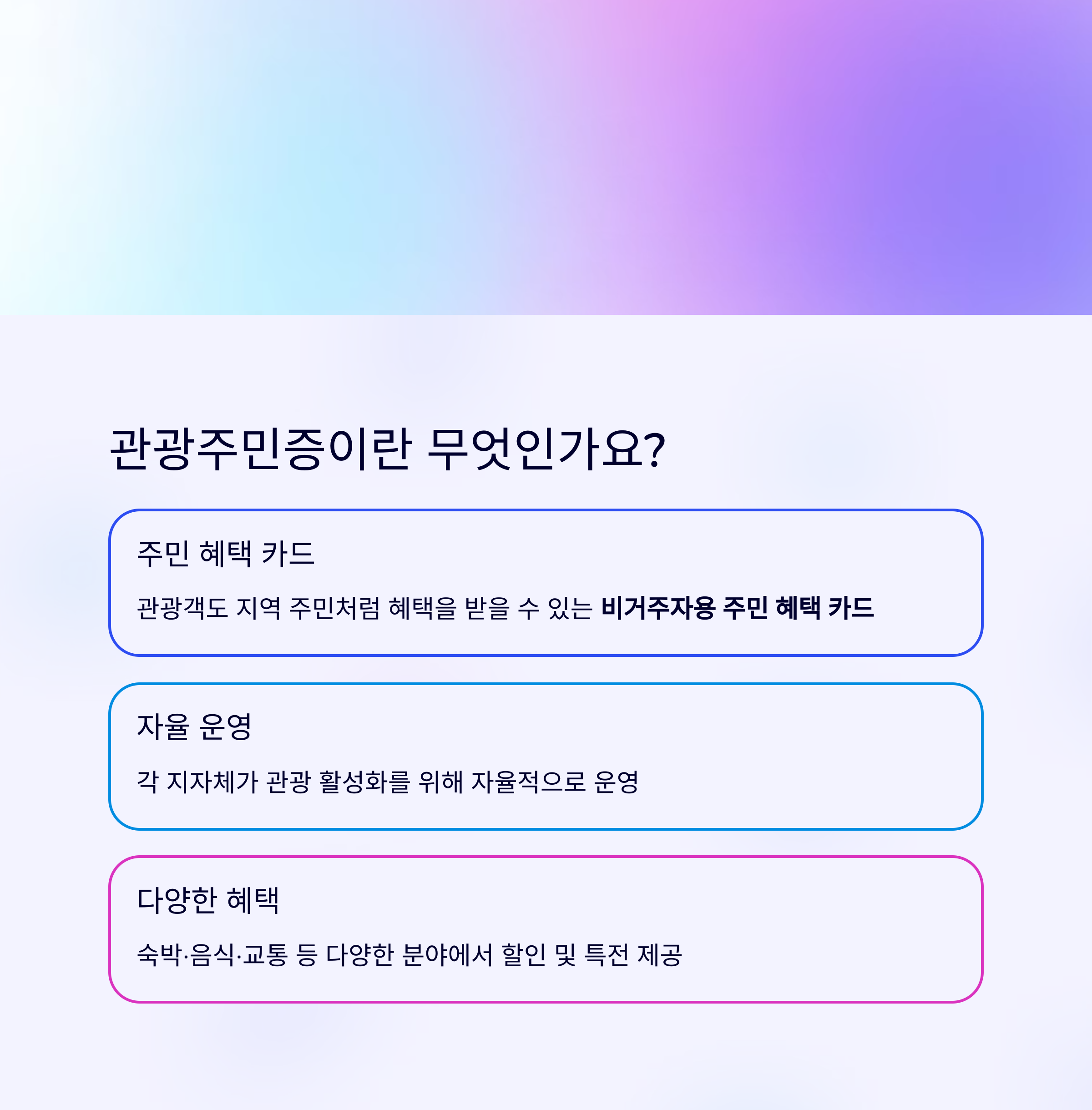 디지털 관광주민증 – 개념과 혜택 요약