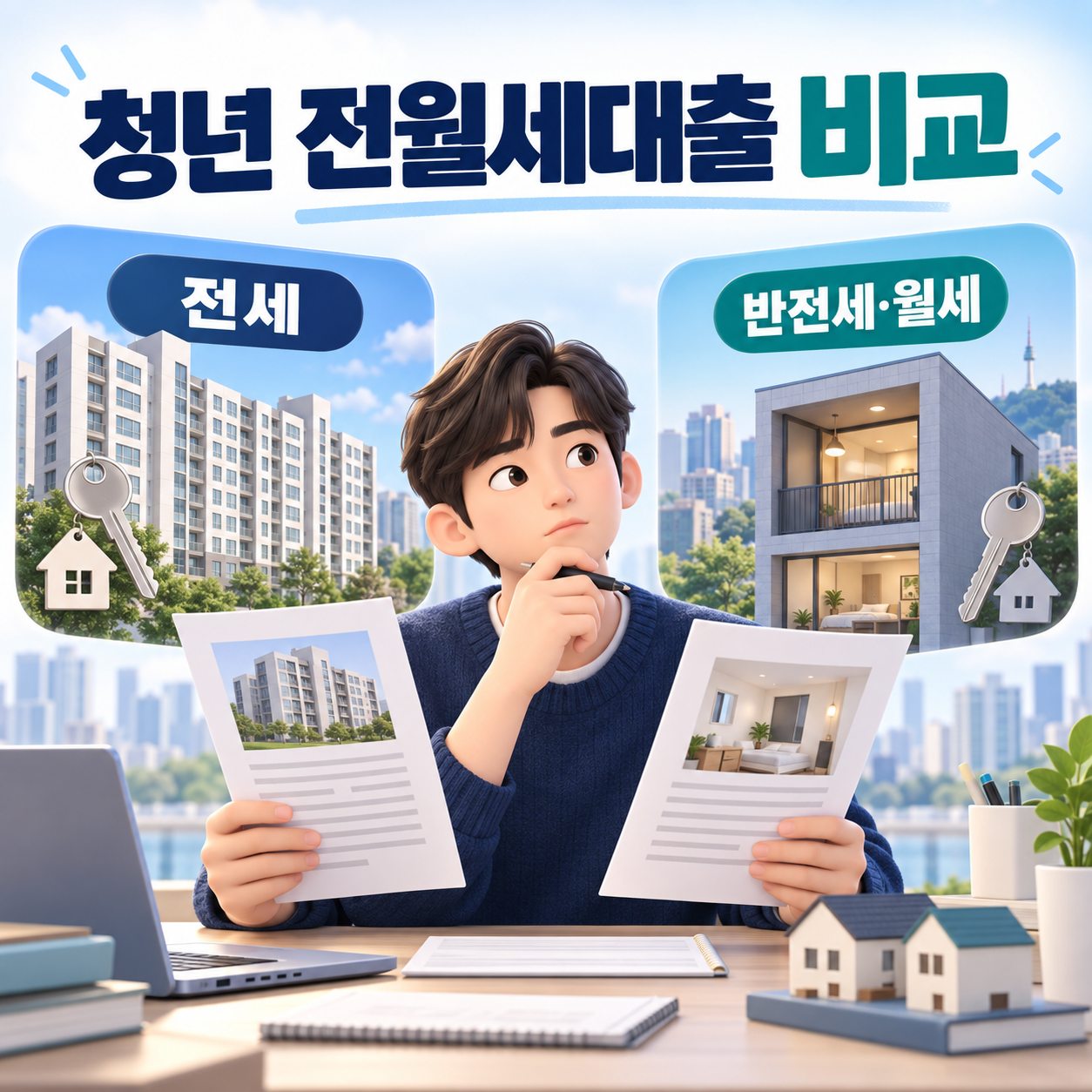 청년 전월세보증금 대출 vs 청년 버팀목 전세대출 - 금리&middot;한도&middot;갈아타기 조건