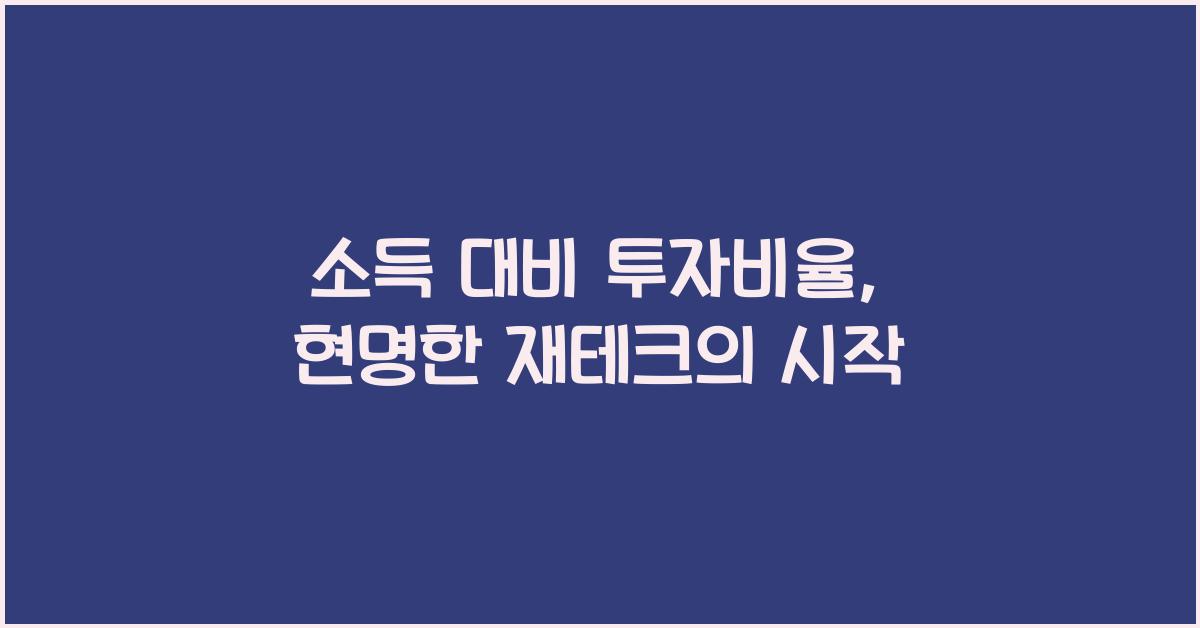 소득 대비 투자비율