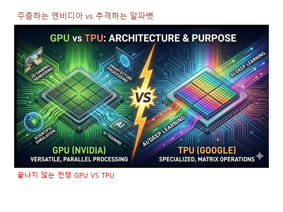 최근 주춤하고 있는 엔비디아 vs 추격하는 알파벳(구글)