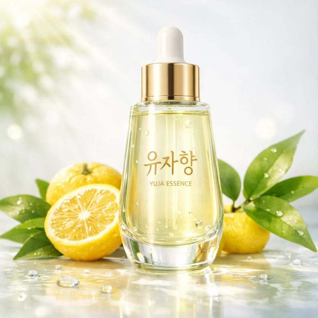 나노바나나 이미지 생성! K-뷰티 유자향 에센스 광고, 무료 프롬프트