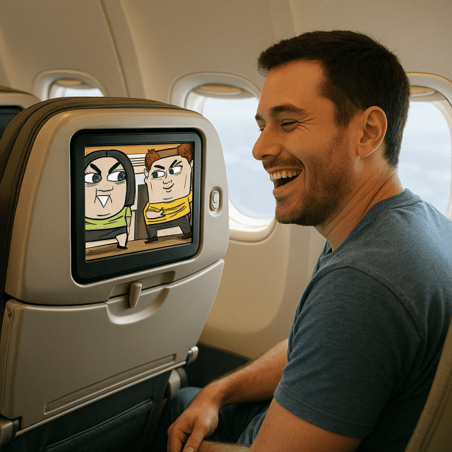 비행기에서 네이버웹툰을 감상할 수 있다