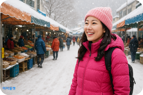 정선 5일장 겨울 풍경