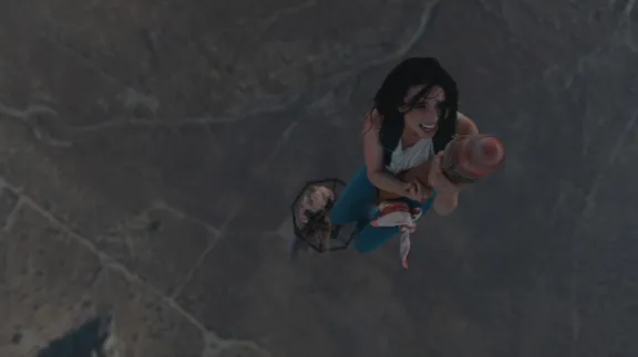 어떻게든 구조 요청을 해보는 베키와 헌터