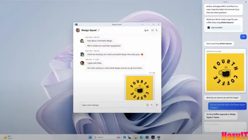 Adobe App에서 작업한 결과물을 윈도우11 코파일럿을 활용해 팀즈에 공유
