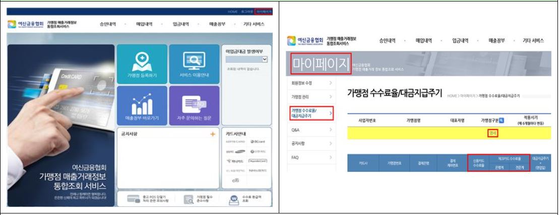 카드 우대수수료