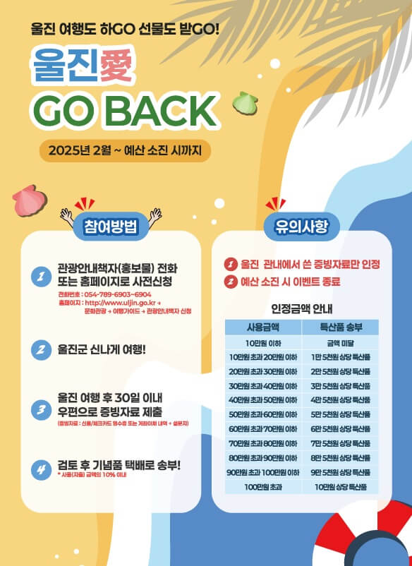 울진여행 울진애고백 신청방법