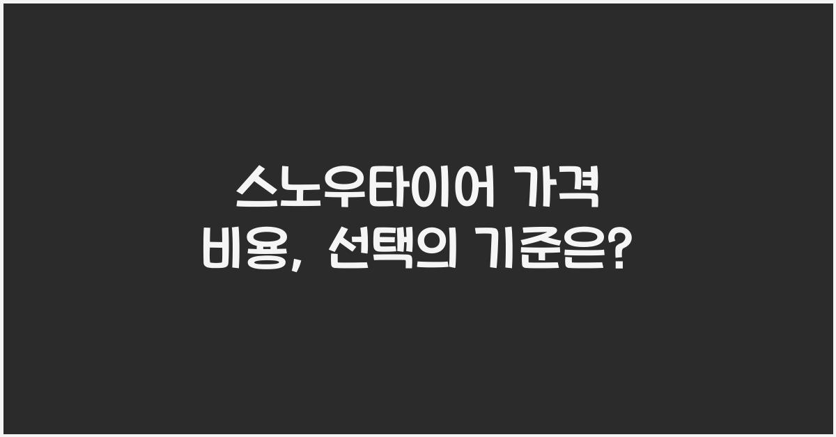 스노우타이어 가격 비용