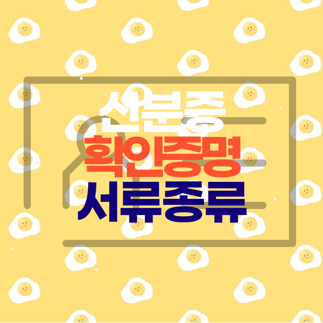본인 여부 확인을 위한 신분 확인 증명서 종류
