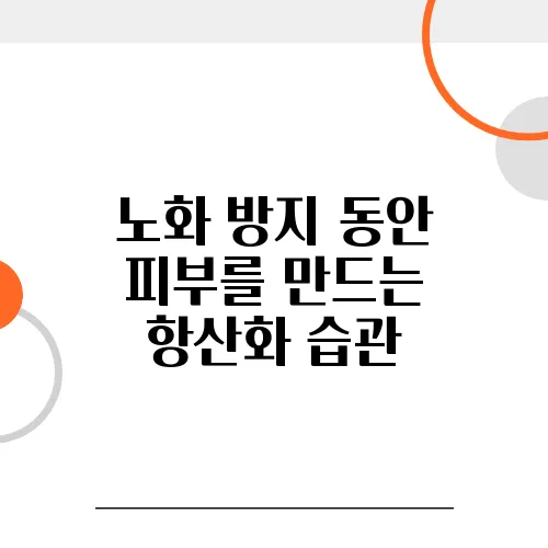 노화 방지 동안 피부를 만드는 항산화 습관