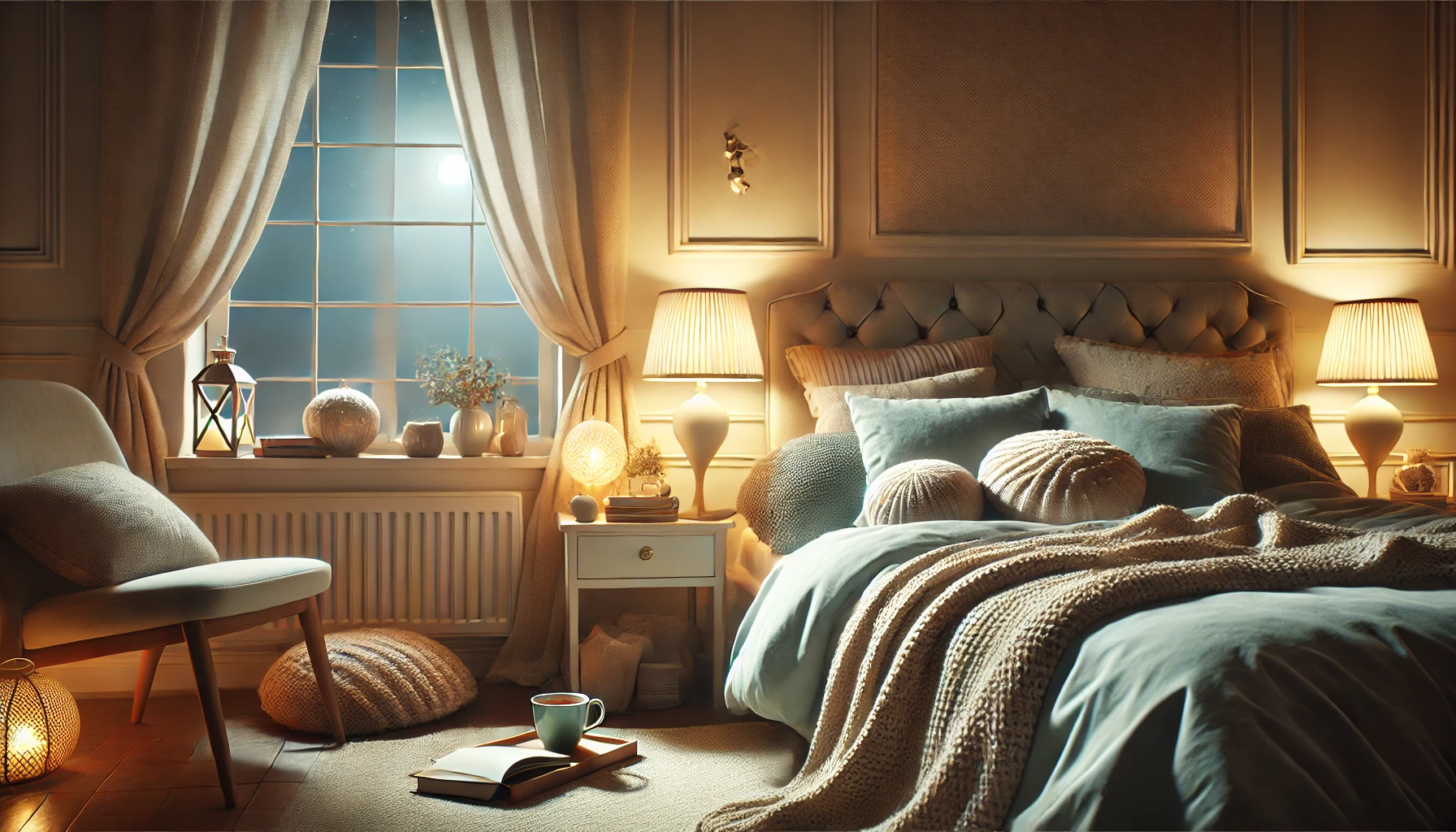 숙면을 위한 편안한 침실 분위기