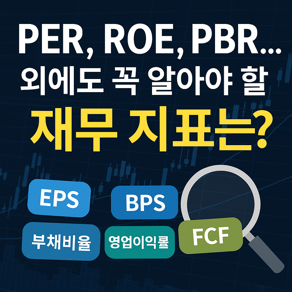 PER, ROE, PBR 외의 재무 지표를 소개하는 한국어 썸네일 이미지