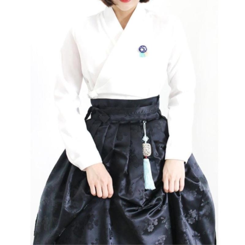 어른계량한복 블랙 허리치마 하객한복 일상한복