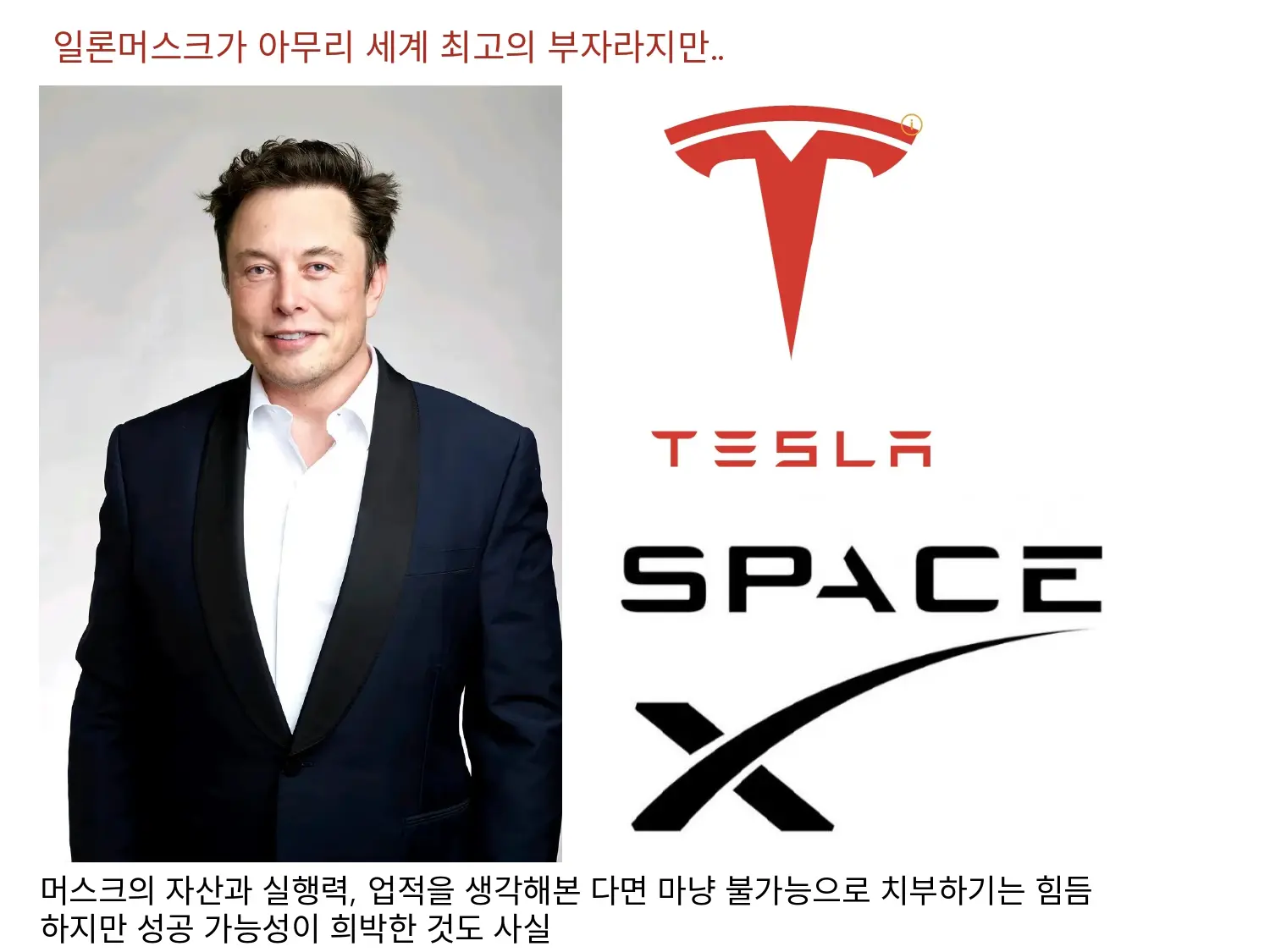 일론머스크가 아무리 세계 최고의 부자라고는 하지만..