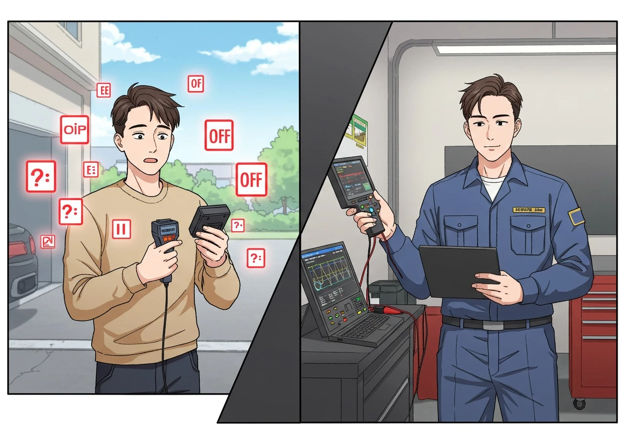 스캐너를-사용할줄-모르는-남자와-노련한-정비소-비교장면