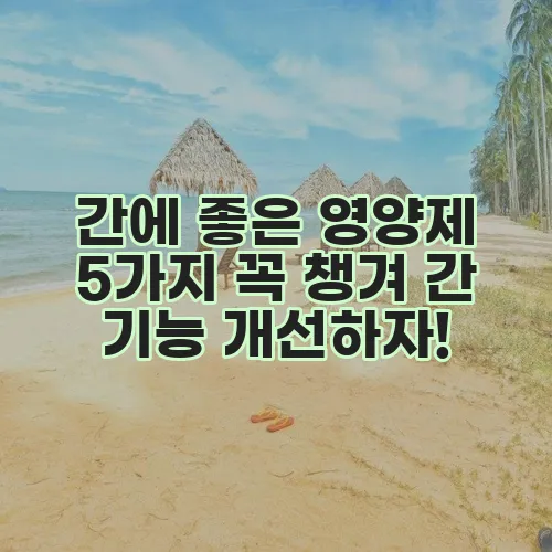 간에 좋은 영양제 5가지 꼭 챙겨 간 기능 개선하자!