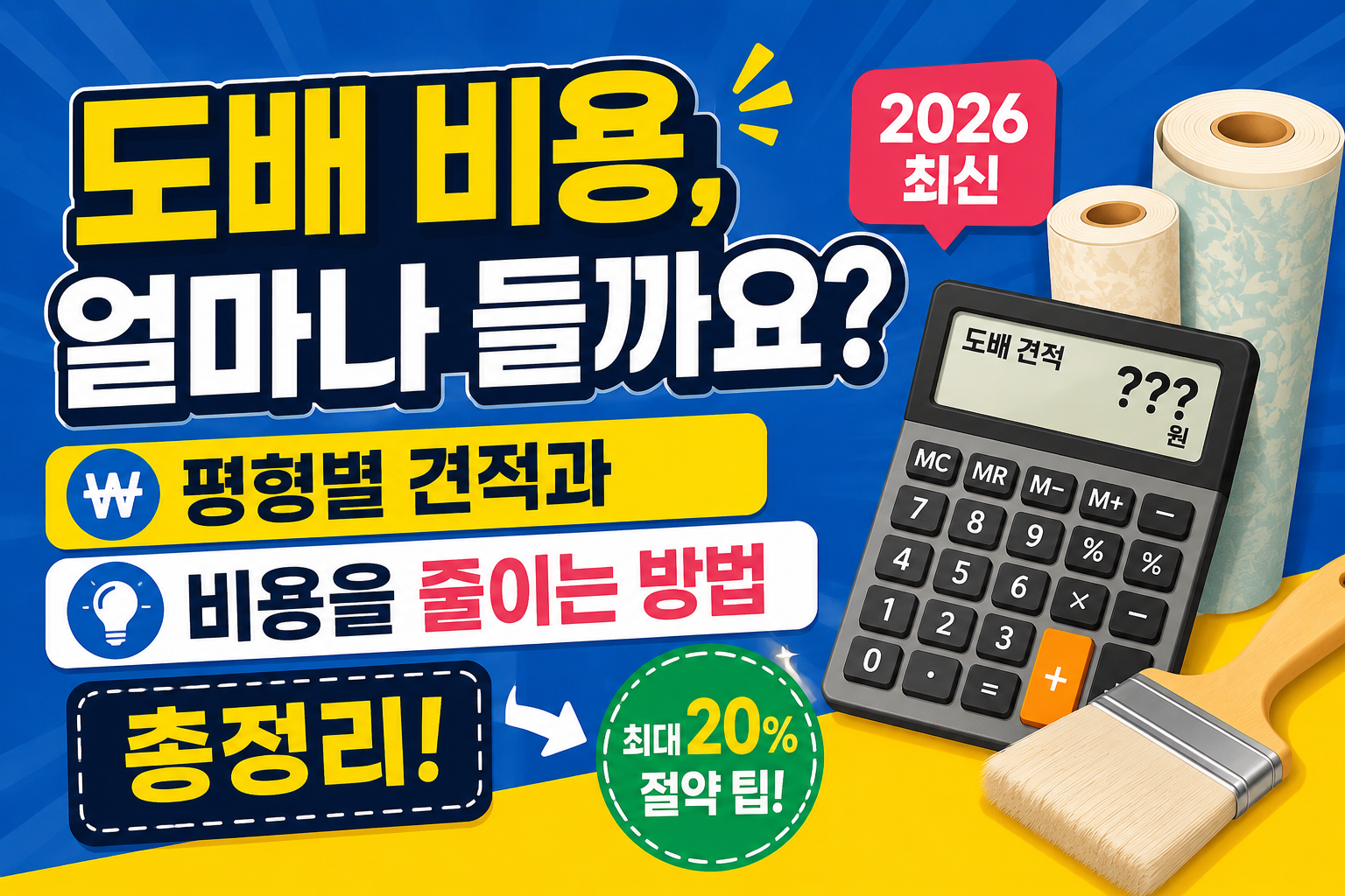 도배 비용, 얼마나 들까요? 평형별 견적과 비용