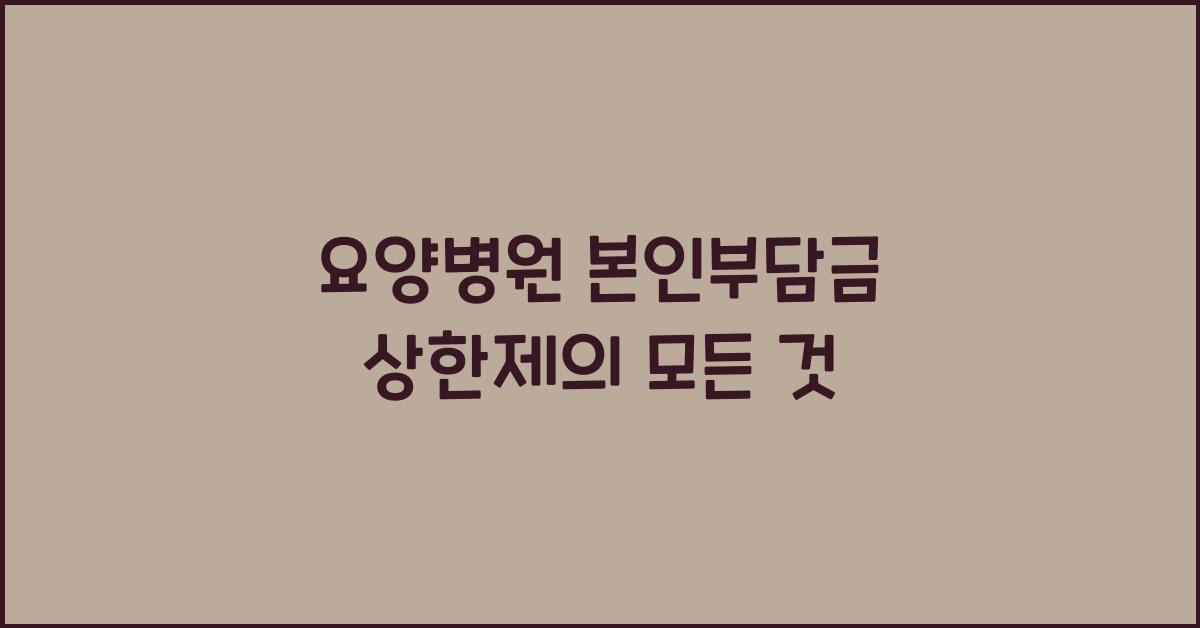 요양병원 본인부담금 상한제