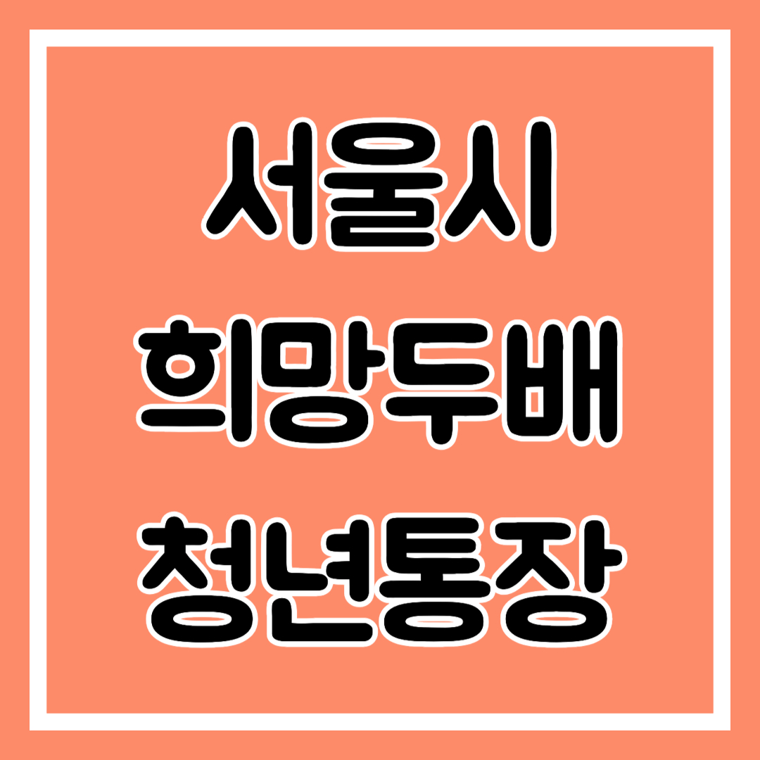 서울시 희망두배 청년통장