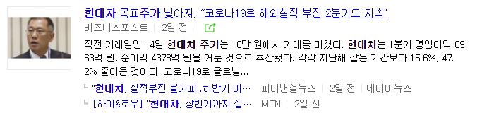 현대차우 주가