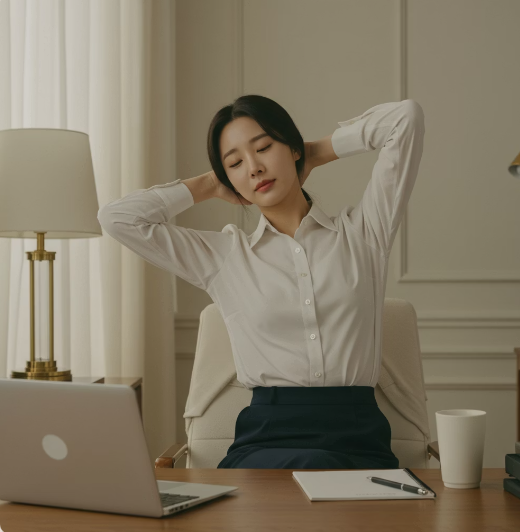 목디스크 예방을 위해 스트레칭하는 모습 3