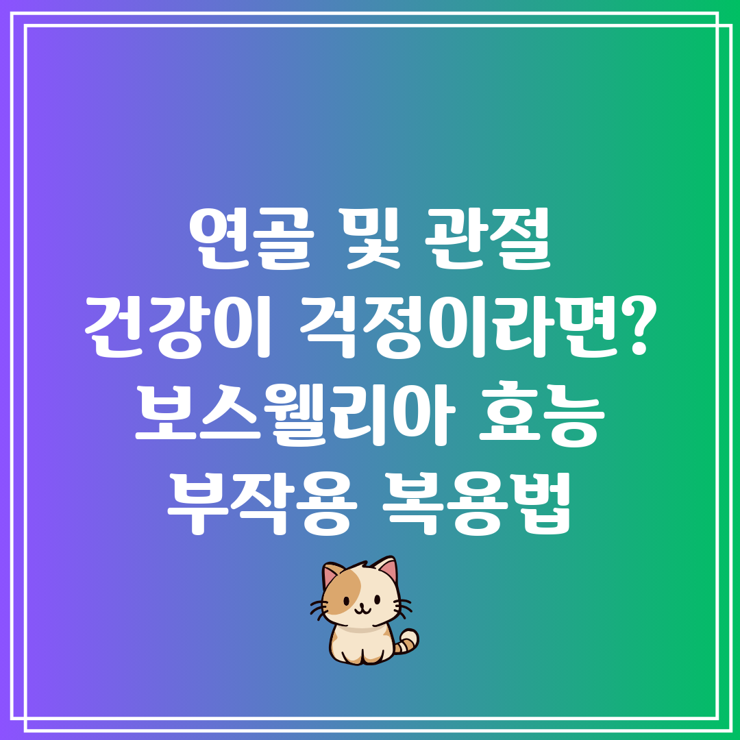 연골 및 관절 건강이 걱정이라면 보스웰리아 효능 부작용