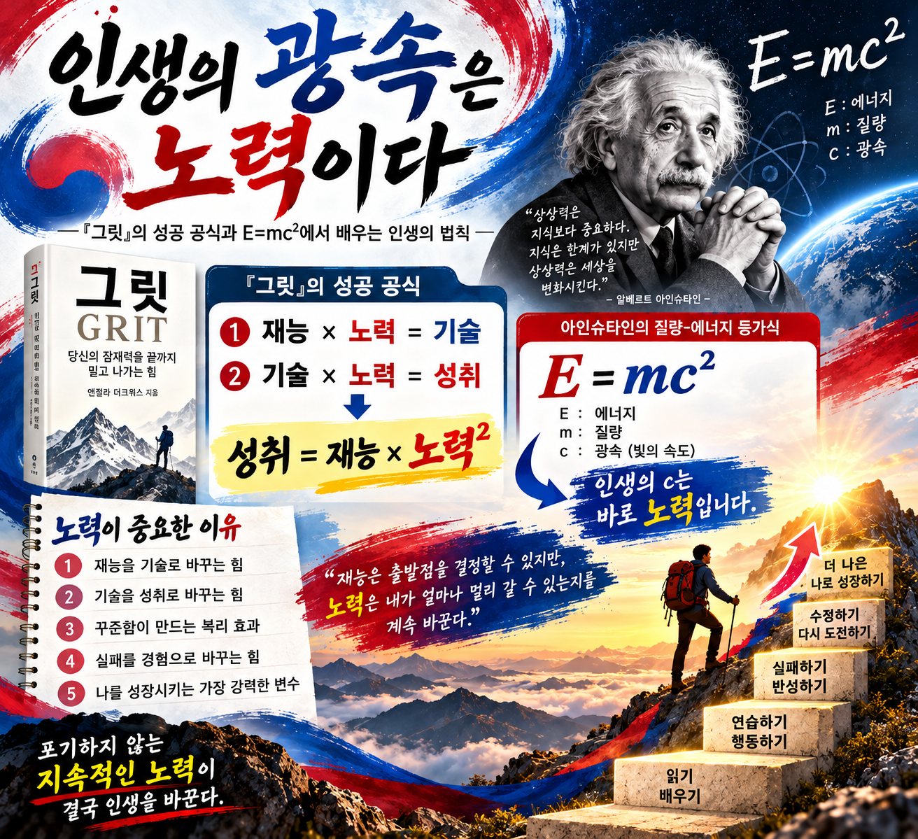 노력의 중요성|『그릿』의 성공 공식과 E=mc²에서 발견한 인생의 법칙