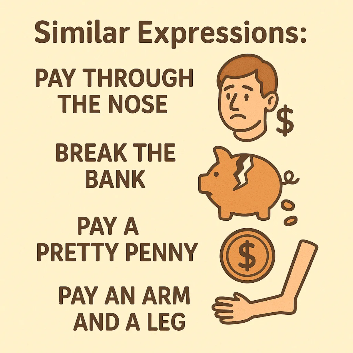 Cost an arm and a leg 비슷한 표현들 이미지